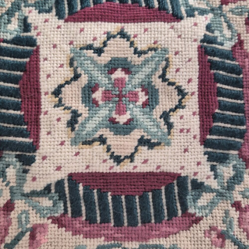 Needlepoint  finished canvas-12 inch x 12 inches Vintage